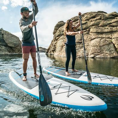 Paddlers enjoy stability and great views from the Monarch stand up paddleboard.
