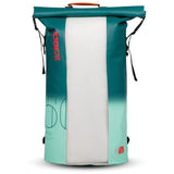 Jobe 50L Drybag backpack for paddling, rivers, lakes, beach. Note the translucent window that allows you to see what you've stored for easy reference.